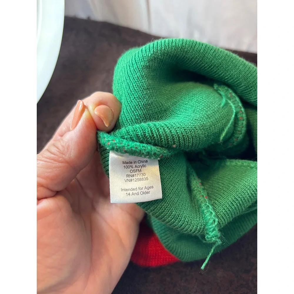 Target Your Sweater Is Ugly Christmas Beanie Green‎ Red Pom Pom Hat OSFM